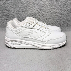 Brooks Addiction Walker Mens Size 7 Wide Walking Shoes Sneakers White Leather